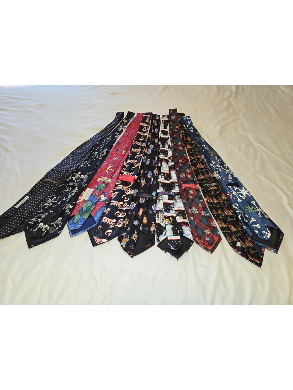 Lot Of 9 Festive And Seasonal Neckties Various Brands Lengths And Designs